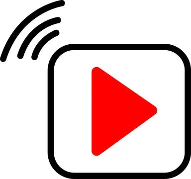 Video streaming icon, black play button shape, vector illustration 스톡 일러스트