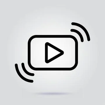 Video streaming line icon stream vector illustration Stockillustratie