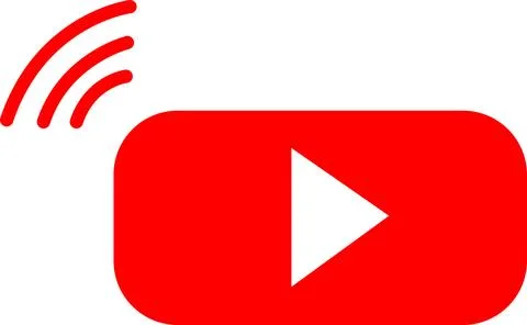 Video streaming play button shape, broadcasting icon Stock Illustration