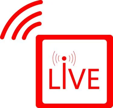 Video streaming play button shape, broadcasting icon 스톡 일러스트