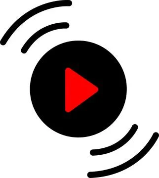 Video streaming symbol vector illustration, play button shape Illustrazione stock