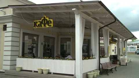 Video of a street cafe Stock Footage 108604534