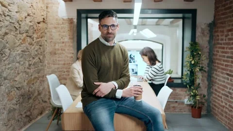 Video of successful architect team posing and looking at camera in a modern.. Stock Footage 240082774