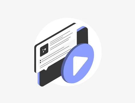 Video summarizer concept- AI tool turning key moments from footage into clear Stock Illustration