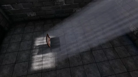 Video of sunlight shining through prison windows and chairs used to judge pr Stockbeeldmateriaal 288171642