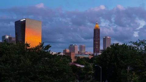 Video of a sunrise in Atlanta, Georgia. Time-lapse Stock Footage