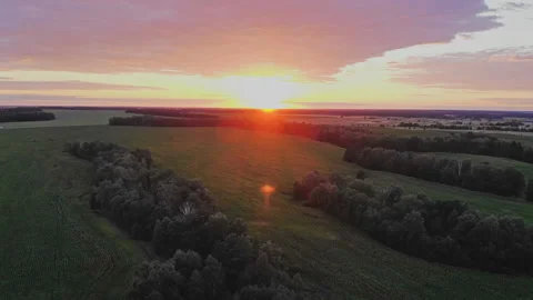 Video of sunset from the air. Stock Footage 112058530