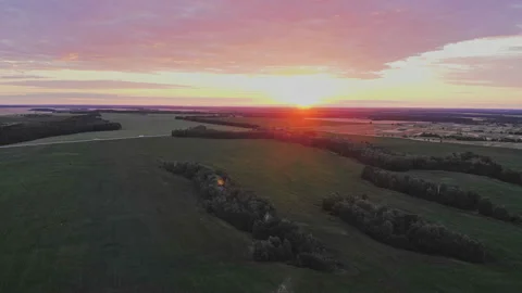 Video of sunset from the air. Stock Footage 112060255