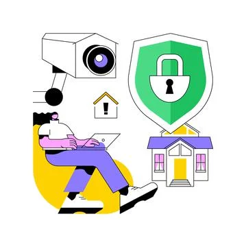 Video surveillance abstract concept vector illustration. Ilustración de archivo