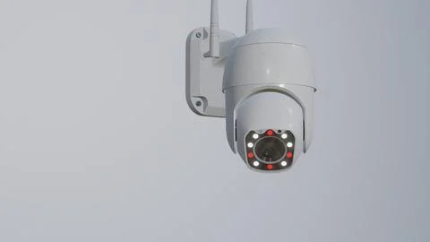 Video surveillance camera. CCTV - security system. PTZ camera. 3D render. Stock Illustration