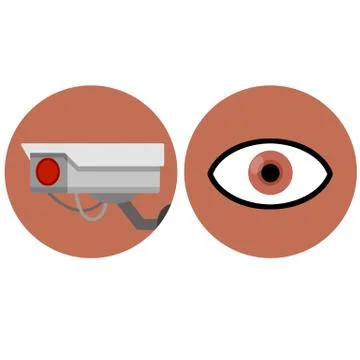 Video surveillance camera. Vector Cartoon flat illustration Illustrazione stock