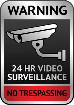 Video surveillance label Illustrazione stock