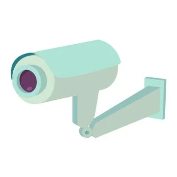 Video surveillance security camera flat icon isolated vector illustration Stock Illustration
