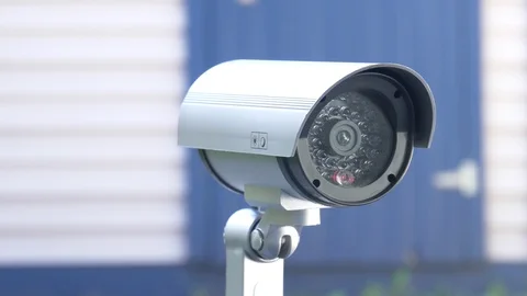 Video Surveillance Security Camera Moving Directions Stock Footage 116187699