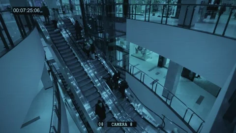 Video surveillance system's interface displays real-time footage from the camera Stock Footage 330123740