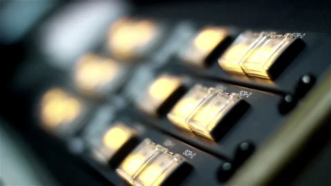 Video Switch of Television Broadcast in Recording Studio. Close Up. Vídeos de archivo 79836696