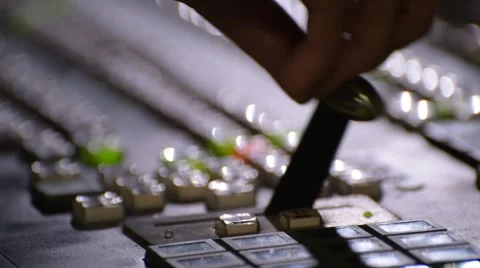 Video Switcher T-Bar and a Hand Pulling it Stock Footage 48041369