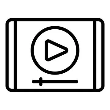 Video tablet icon outline vector. Webinar tutorial Stock Illustration