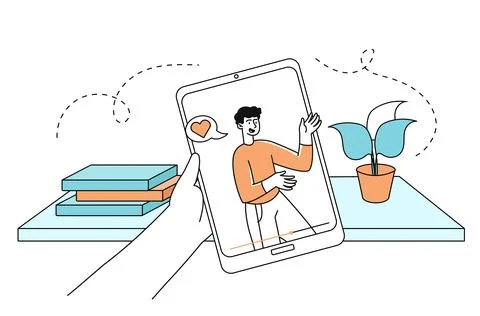 Video at tablet vector linear イラスト素材