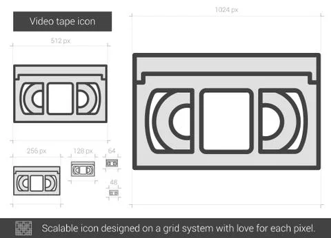 Video tape line icon 库存插图