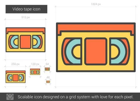 Video tape line icon Illustrazione stock