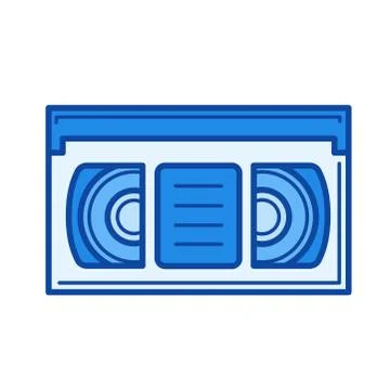 Video tape line icon. Illustrazione stock