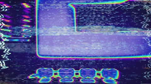 Video Tape Recorder with Timecode Display, Psychedelic Glitch Color Effects Video stock 307414327