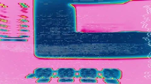 Video Tape Recorder with Timecode Display, Psychedelic Glitch Color Effects Stock Footage 307414372
