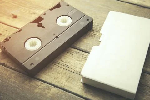 Video tape on table Stock Photos