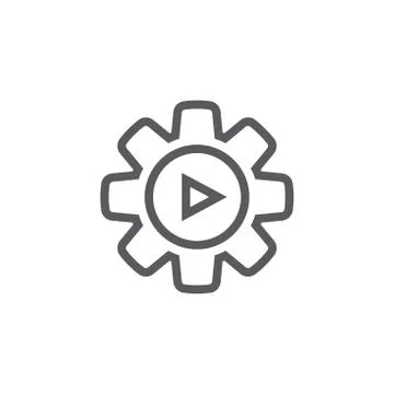 Video teaching and training - informational video icon with video button 스톡 일러스트