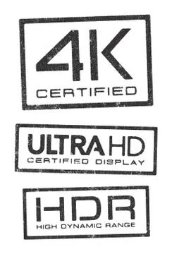 Video technologies certified stamps Stock Illustration