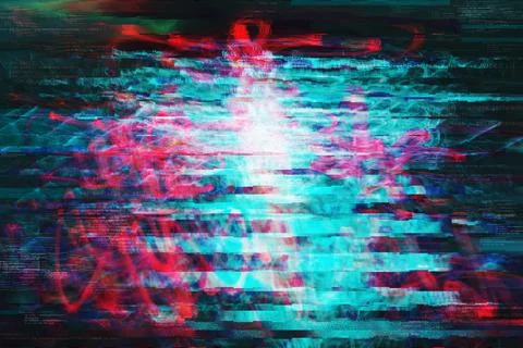 Video technology glitch background as wallpaper or tech related graphic desig Stock Illustration
