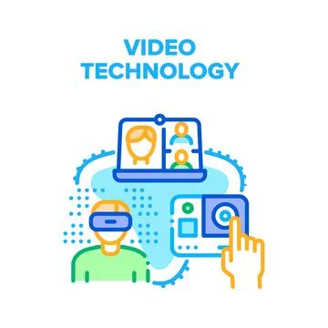 Video Technology Vector Concept Color Illustration Stock Illustration