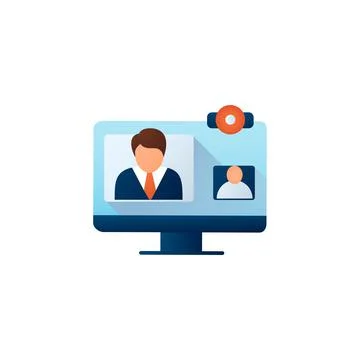 Video telephony flat icon Stock Illustration