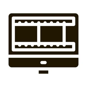 Video temporary tape in computer icon Vector Glyph Illustration Stock Illustration