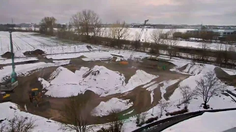 Video time laps showing the construction of the ESO supernova Planetarium Stock Footage 101260494