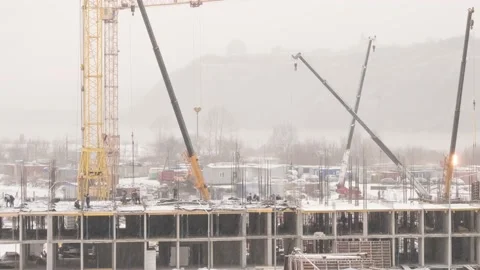 Video time-lapse construction of a multi-storey building 库存影片 165725693