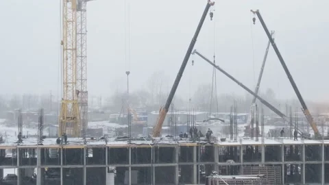 Video time-lapse construction of a multi-storey building 库存影片 165867373