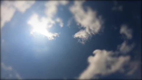 VIDEO, time lapse with white puffy clouds on blue sky in a summer day Stock Footage 109375821
