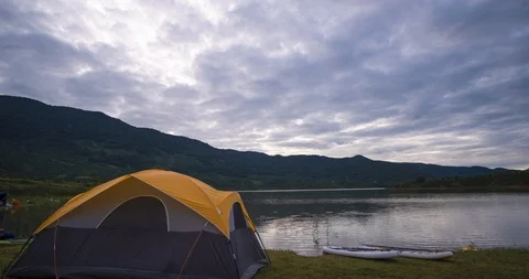 Video timelapse of camping in sunset and sunrise Stock Footage 101815425