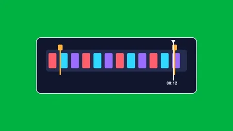 Video Timeline Trim Handles Adjusting Clip on Green Screen Video stock 342098398