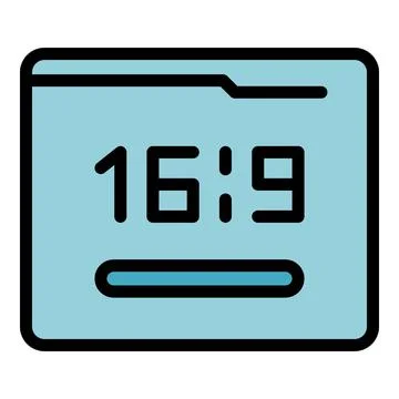 Video timer edit icon color outline vector イラスト素材
