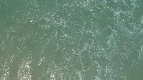 Video top down on the surface of the ocean water. View of the sea waves. Aerial Stock-Footage 142713296