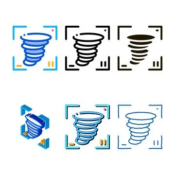 Video tornado minimal icon vector outline Stock Illustration