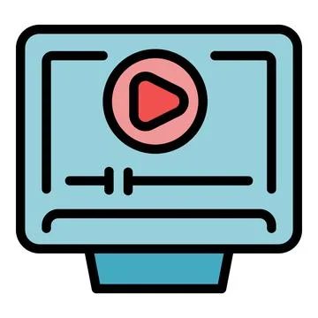 Video training icon vector flat Illustrazione stock