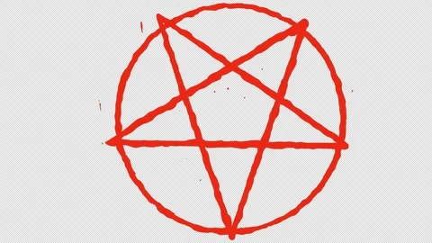 Video transition with devil pentagram on black screen. Stock Footage 263227669