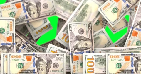 Video transition of falling dollars Video stock 295999144