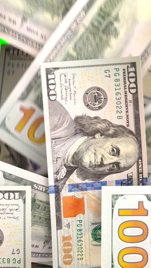 Video transition of falling dollars Stock Footage 296000291