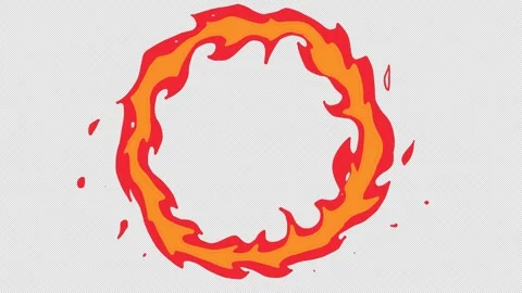 Video transition with a fiery ring on a black screen. Animation of an igniting Stock Footage 334658256