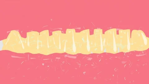 Video transition with teeth snapping the jaw on a blue screen. Stock Footage 251244171